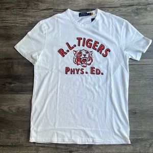 NWT Polo Ralph Lauren, R.L. Tigers Phys. Ed. White T-Shirt, M